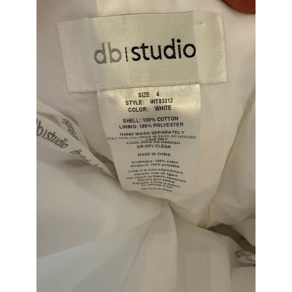 NEW DB STUDIO David Bridal White Sleeveless Dress Women size 4 NWT - Picture 4 of 8